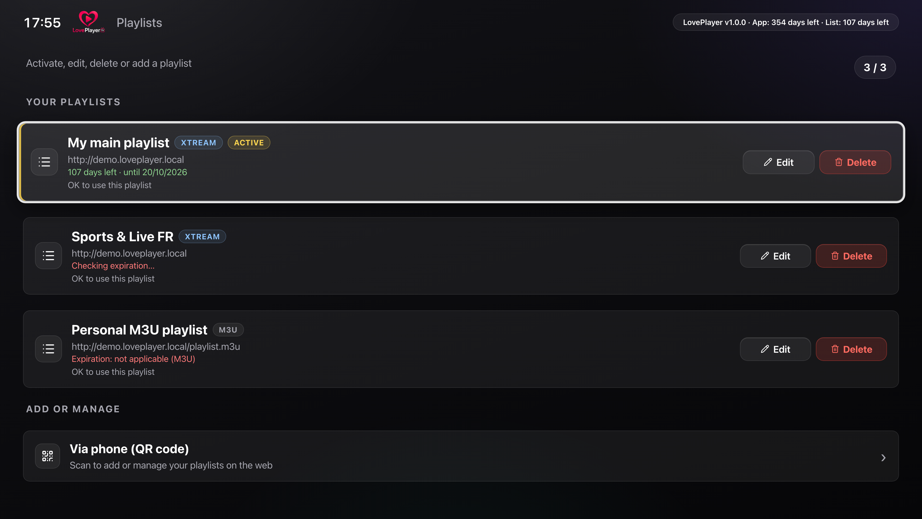 Gestion des playlists